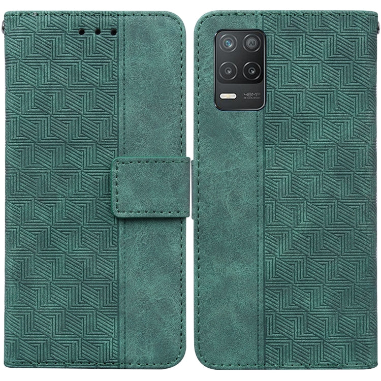 For OPPO Realme 8 5G / Realme V13 5G Geometric Embossed Leather Phone Case