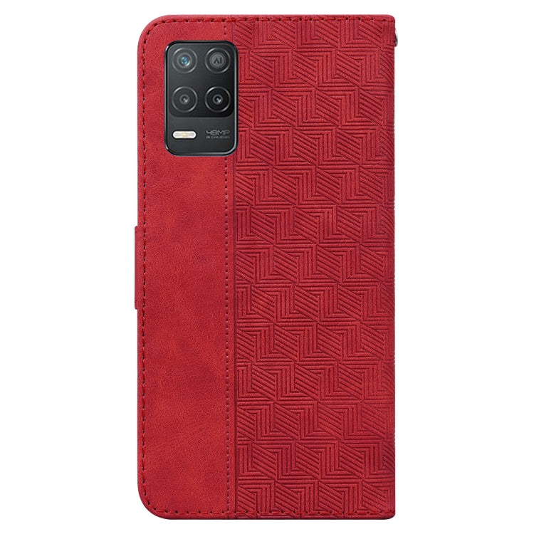 For OPPO Realme 8 5G / Realme V13 5G Geometric Embossed Leather Phone Case