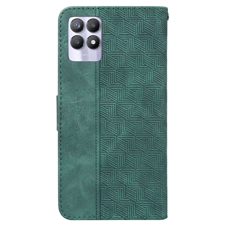 For OPPO Realme 8i Geometric Embossed Leather Phone Case