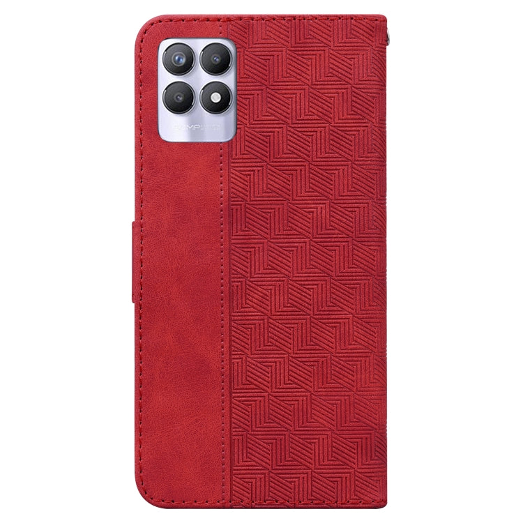 For OPPO Realme 8i Geometric Embossed Leather Phone Case