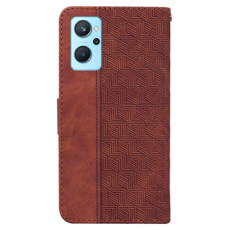 For OPPO Realme 9i / A76 4G / A36 Geometric Embossed Leather Phone Case