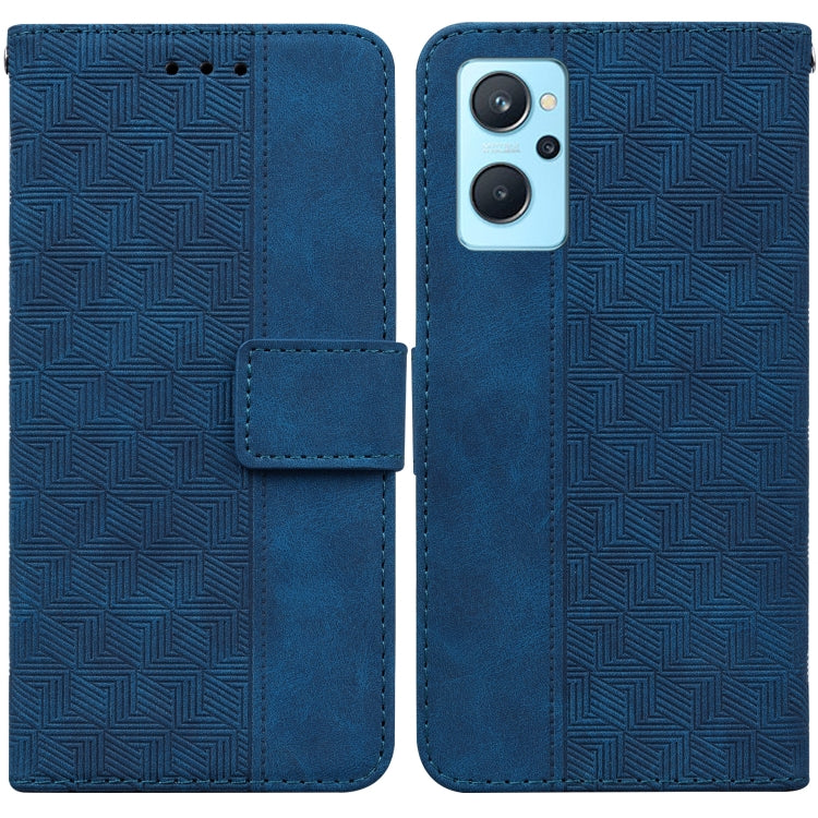 For OPPO Realme 9i / A76 4G / A36 Geometric Embossed Leather Phone Case