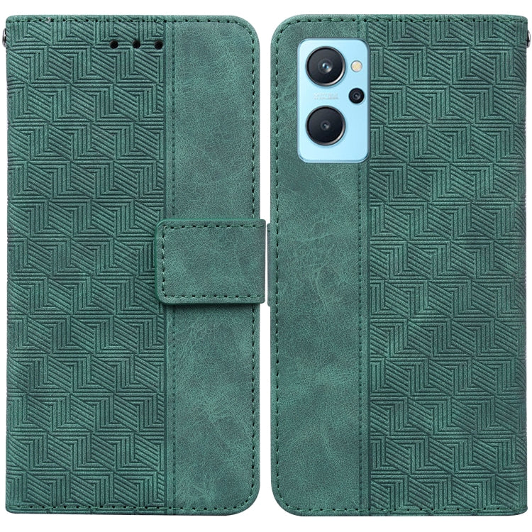 For OPPO Realme 9i / A76 4G / A36 Geometric Embossed Leather Phone Case