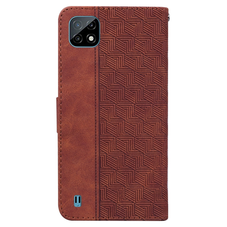 For OPPO Realme C20 / C11 2021 Geometric Embossed Leather Phone Case