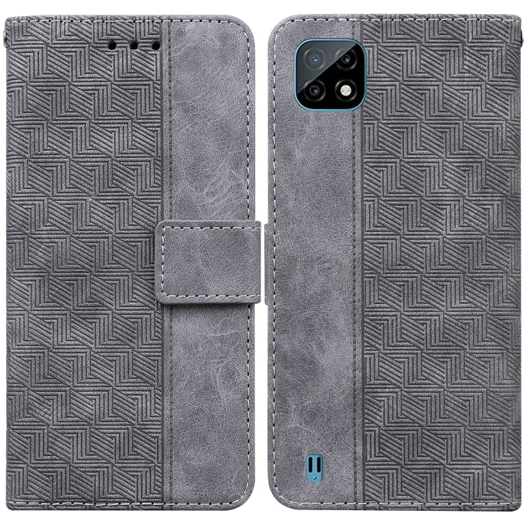 For OPPO Realme C20 / C11 2021 Geometric Embossed Leather Phone Case