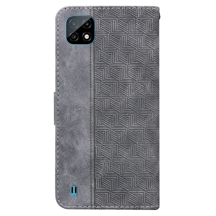 For OPPO Realme C20 / C11 2021 Geometric Embossed Leather Phone Case