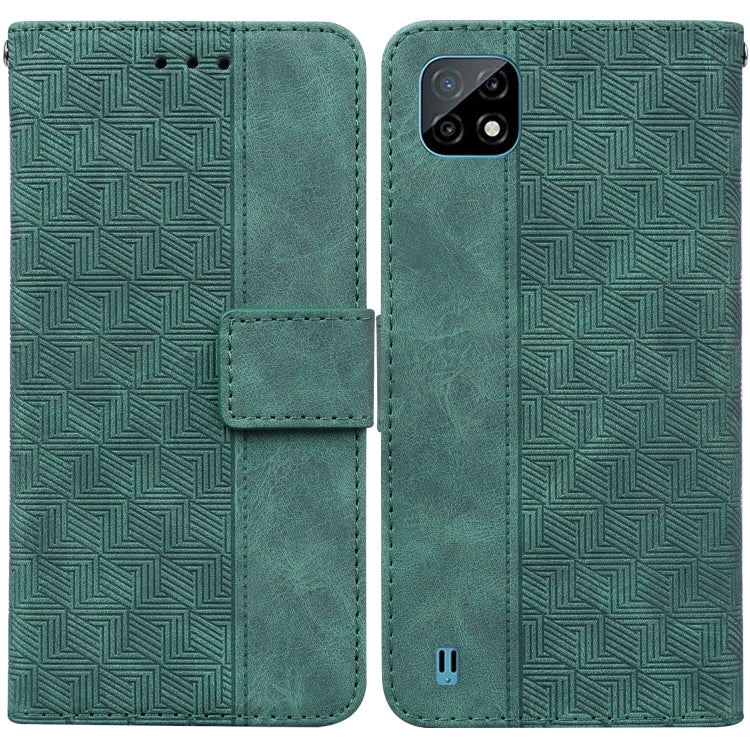 For OPPO Realme C20 / C11 2021 Geometric Embossed Leather Phone Case