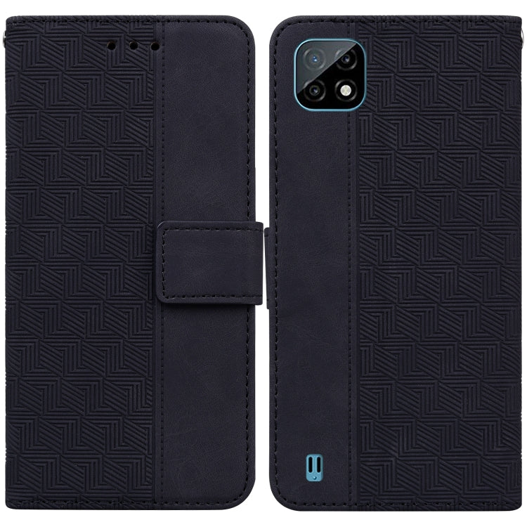 For OPPO Realme C20 / C11 2021 Geometric Embossed Leather Phone Case