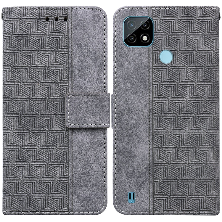 For OPPO Realme C21 Geometric Embossed Leather Phone Case