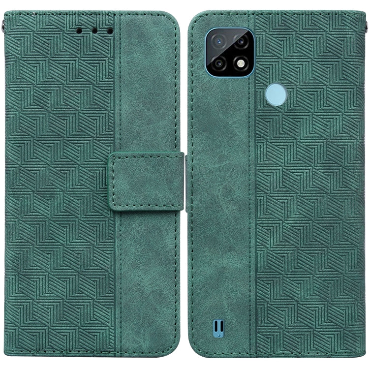 For OPPO Realme C21 Geometric Embossed Leather Phone Case