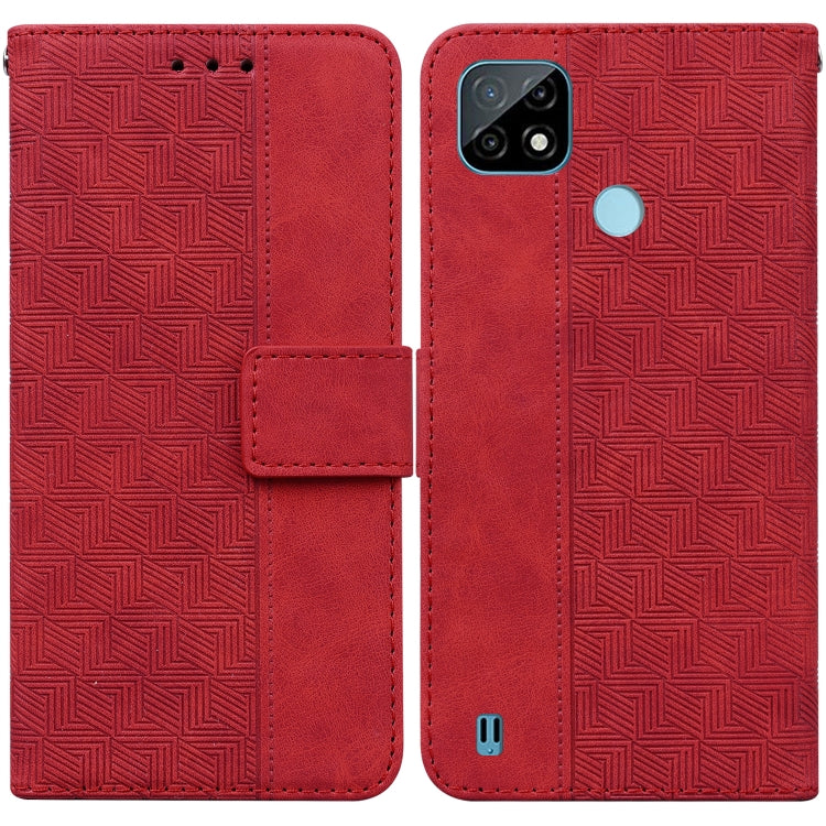 For OPPO Realme C21 Geometric Embossed Leather Phone Case