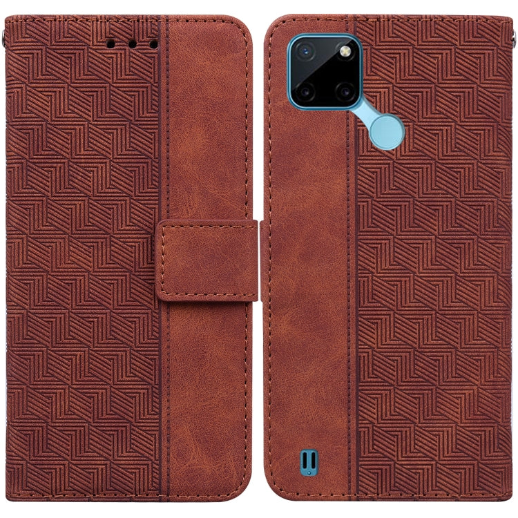 For OPPO Realme C21Y Geometric Embossed Leather Phone Case
