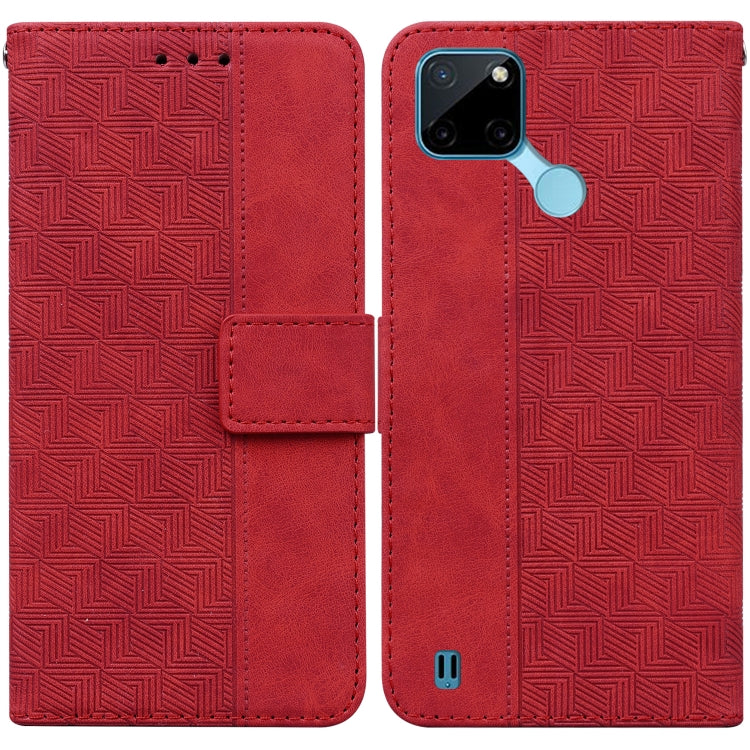 For OPPO Realme C21Y Geometric Embossed Leather Phone Case