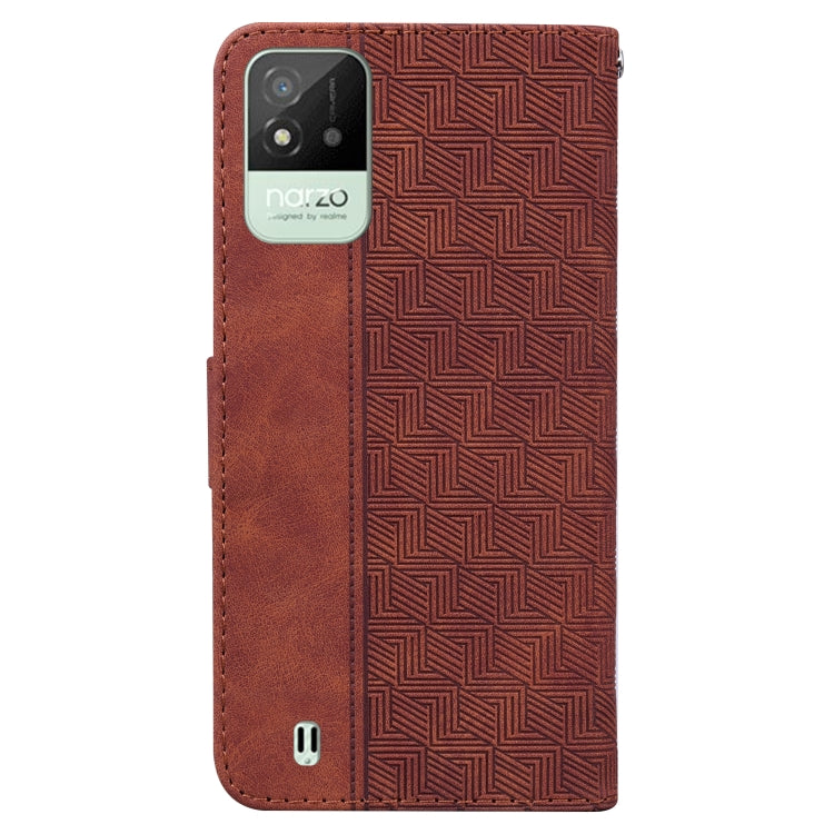For OPPO Realme Narzo 50i Geometric Embossed Leather Phone Case