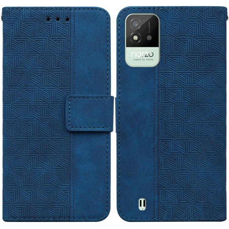 For OPPO Realme Narzo 50i Geometric Embossed Leather Phone Case