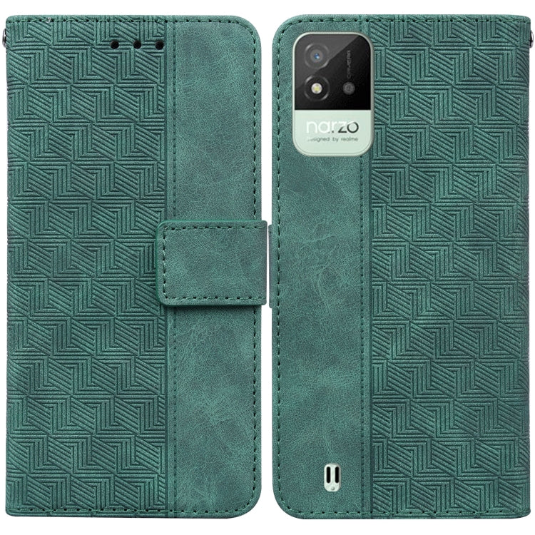 For OPPO Realme Narzo 50i Geometric Embossed Leather Phone Case