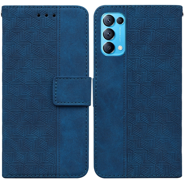 For OPPO Reno5 Pro 5G Geometric Embossed Leather Phone Case
