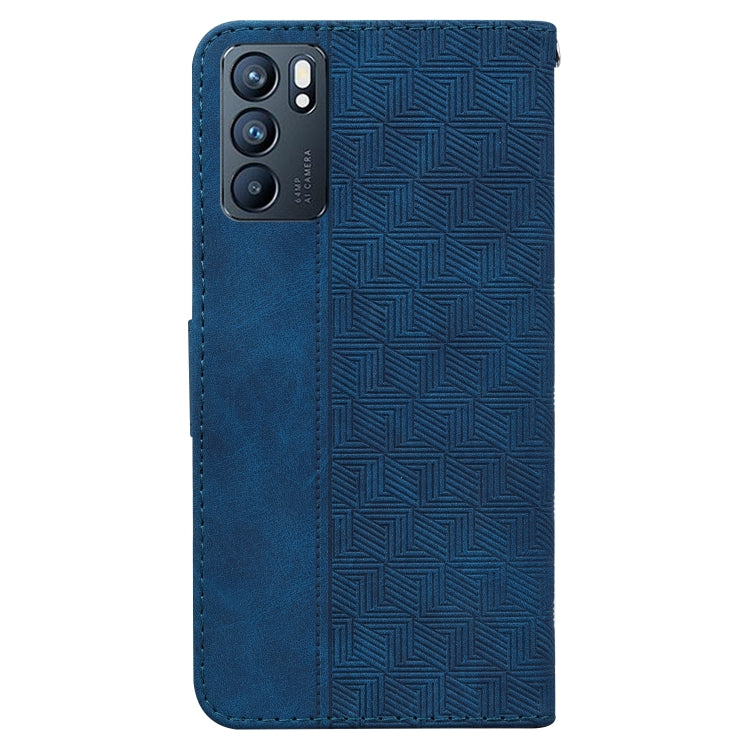 For OPPO Reno6 5G Geometric Embossed Leather Phone Case