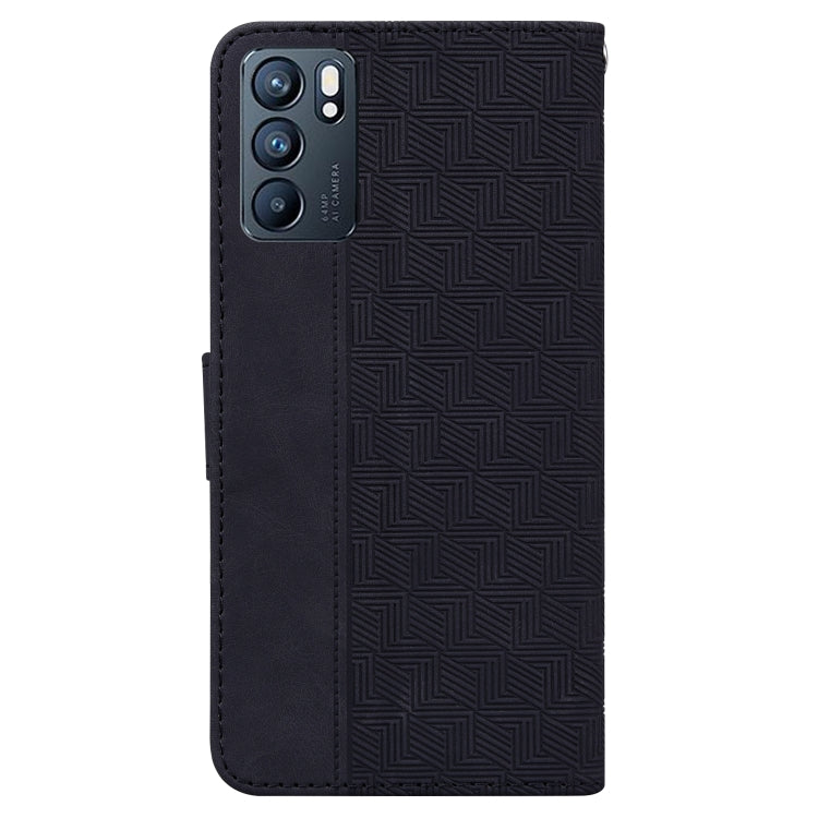 For OPPO Reno6 5G Geometric Embossed Leather Phone Case