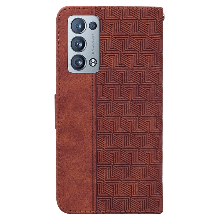 For OPPO Reno6 Pro+ 5G Geometric Embossed Leather Phone Case