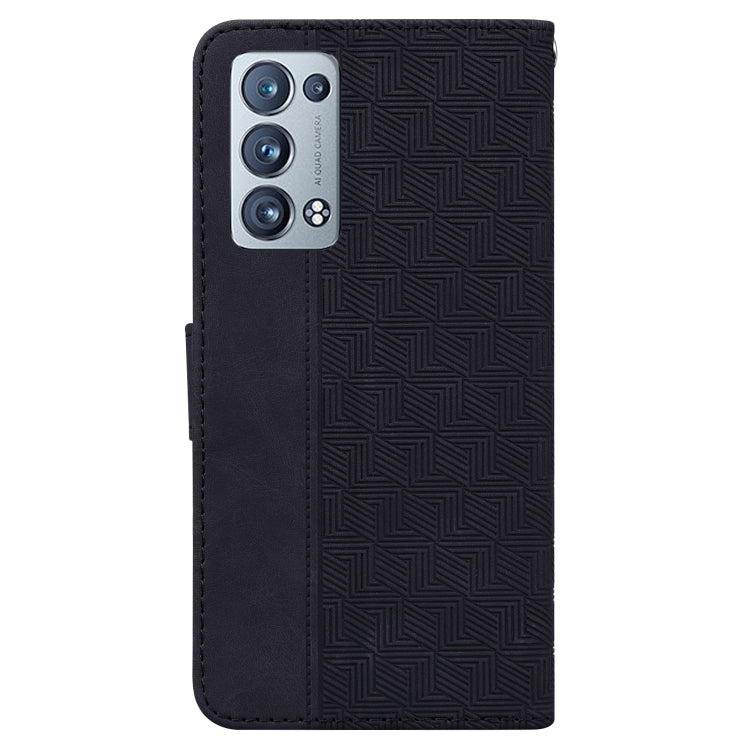 For OPPO Reno6 Pro+ 5G Geometric Embossed Leather Phone Case