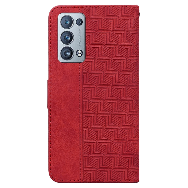 For OPPO Reno6 Pro+ 5G Geometric Embossed Leather Phone Case
