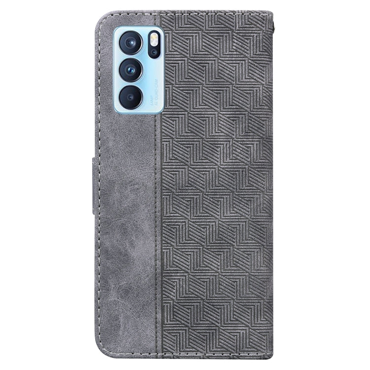 For OPPO Reno6 Pro 5G Geometric Embossed Leather Phone Case