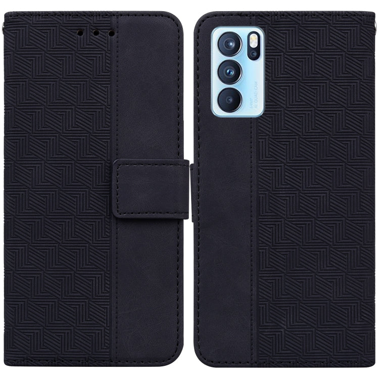 For OPPO Reno6 Pro 5G Geometric Embossed Leather Phone Case