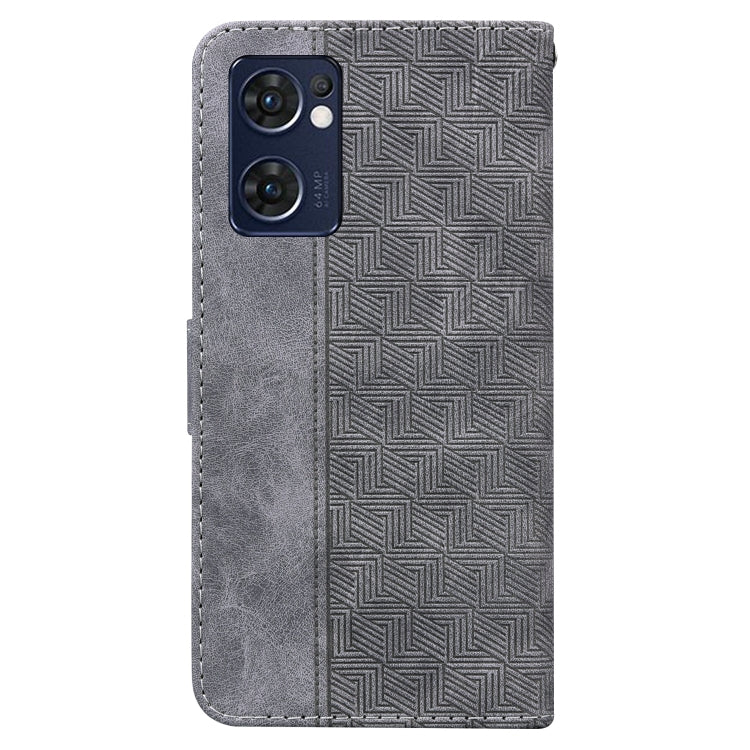 For OPPO Reno7 5G / Find X5 Lite Geometric Embossed Leather Phone Case