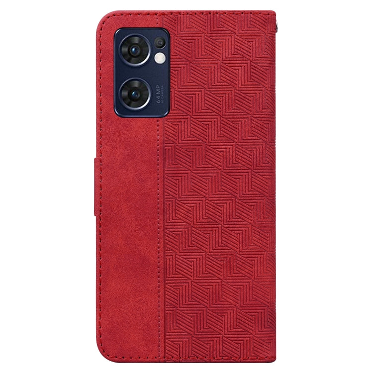 For OPPO Reno7 5G / Find X5 Lite Geometric Embossed Leather Phone Case