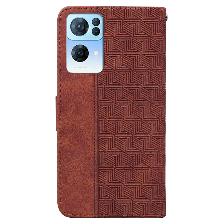For OPPO Reno7 Pro 5G Geometric Embossed Leather Phone Case
