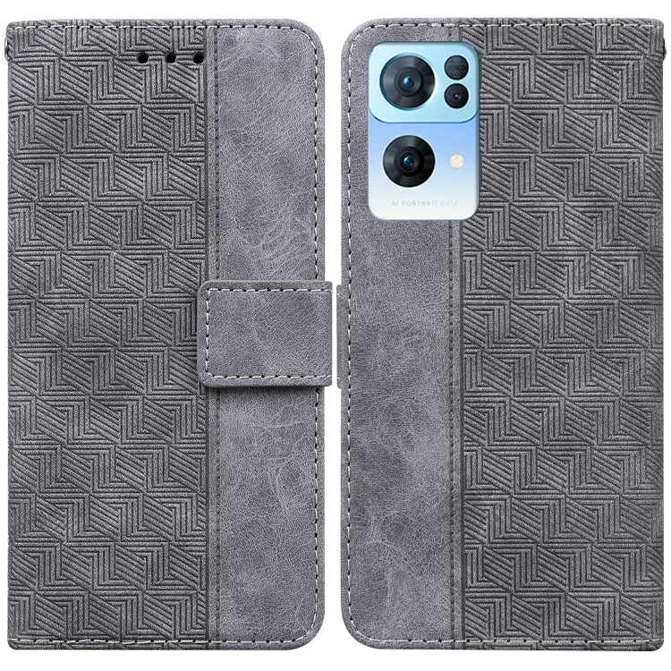 For OPPO Reno7 Pro 5G Geometric Embossed Leather Phone Case