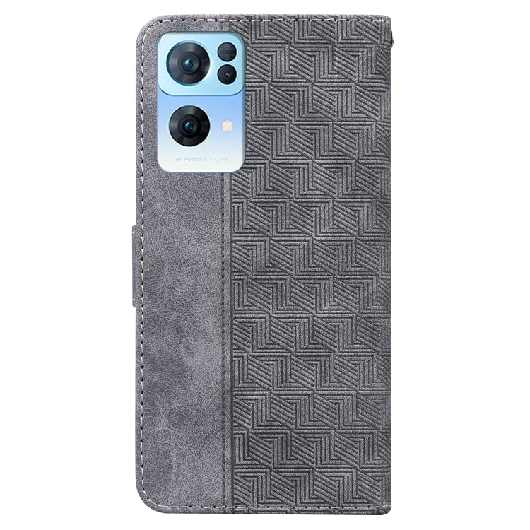 For OPPO Reno7 Pro 5G Geometric Embossed Leather Phone Case