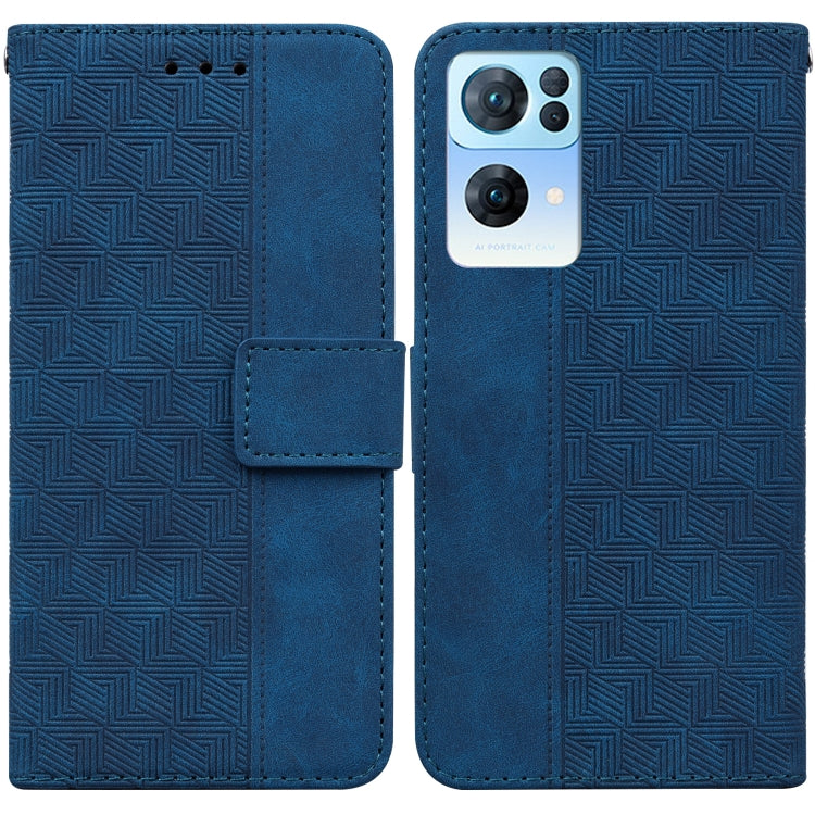 For OPPO Reno7 Pro 5G Geometric Embossed Leather Phone Case