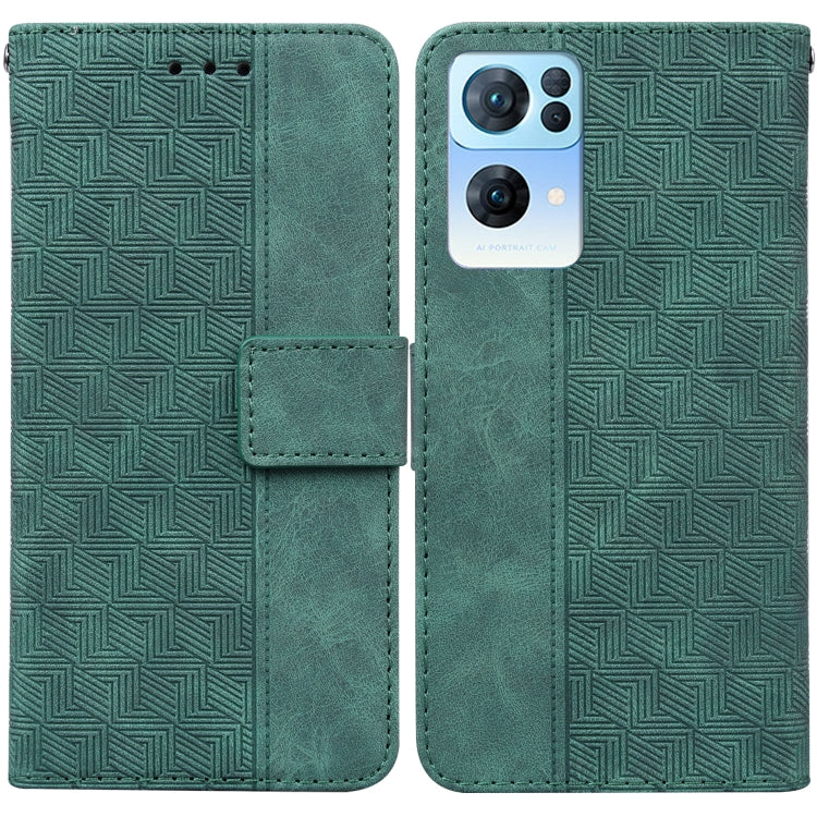For OPPO Reno7 Pro 5G Geometric Embossed Leather Phone Case
