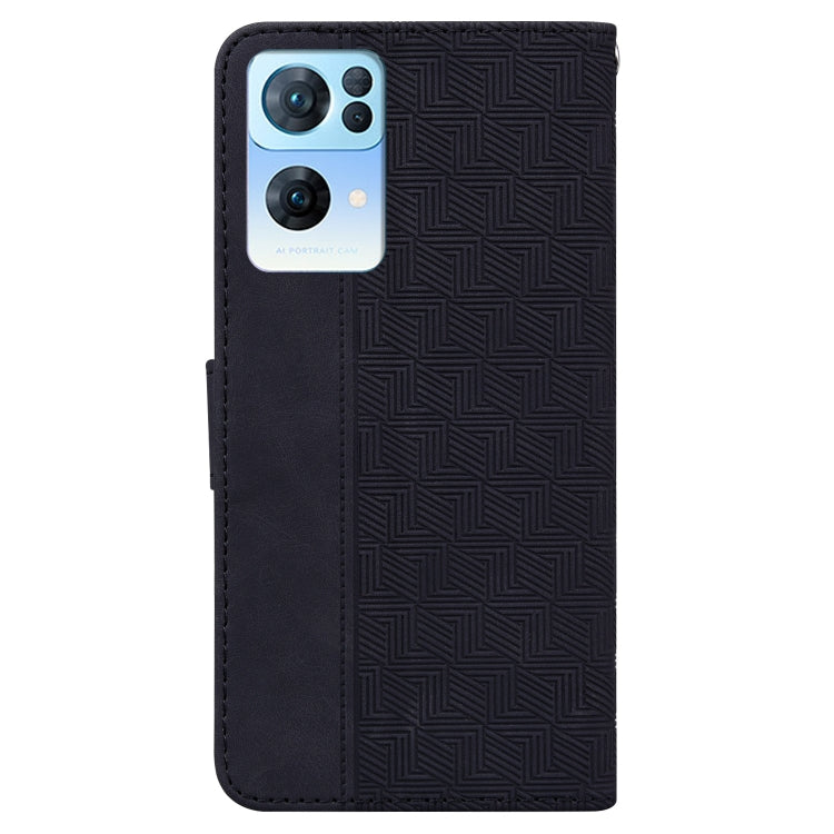 For OPPO Reno7 Pro 5G Geometric Embossed Leather Phone Case