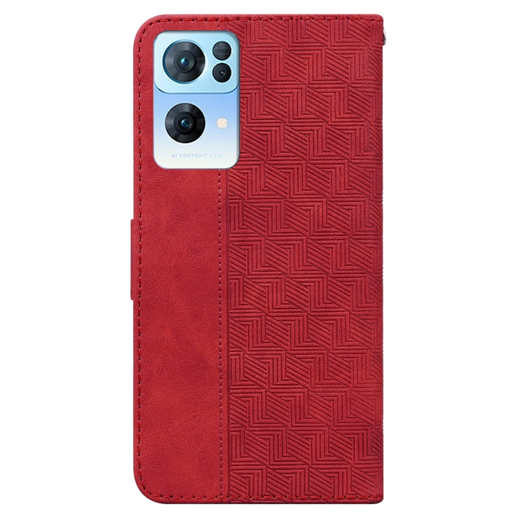 For OPPO Reno7 Pro 5G Geometric Embossed Leather Phone Case