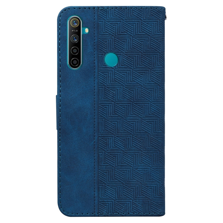 For OPPO Realme 5 / 5s / 6i Geometric Embossed Leather Phone Case