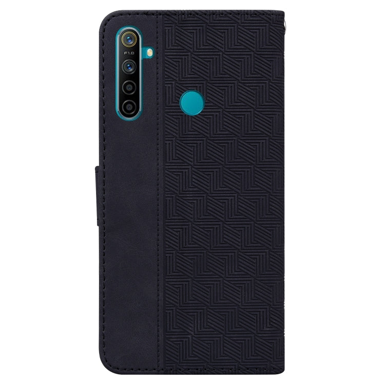 For OPPO Realme 5 / 5s / 6i Geometric Embossed Leather Phone Case