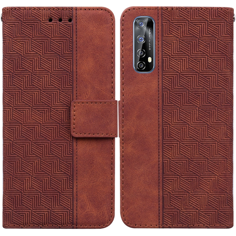 For OPPO Realme 7 / Narzo 20 Pro Geometric Embossed Leather Phone Case