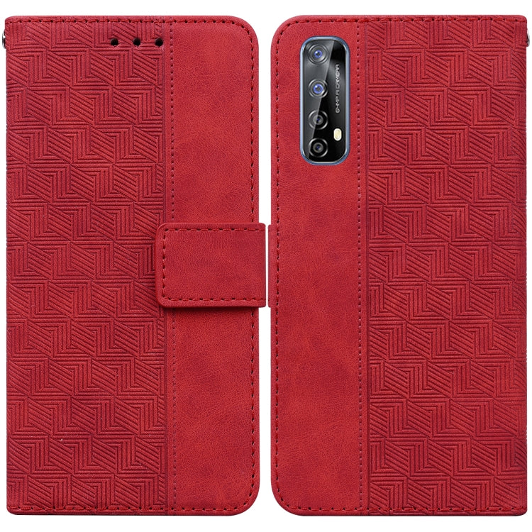 For OPPO Realme 7 / Narzo 20 Pro Geometric Embossed Leather Phone Case