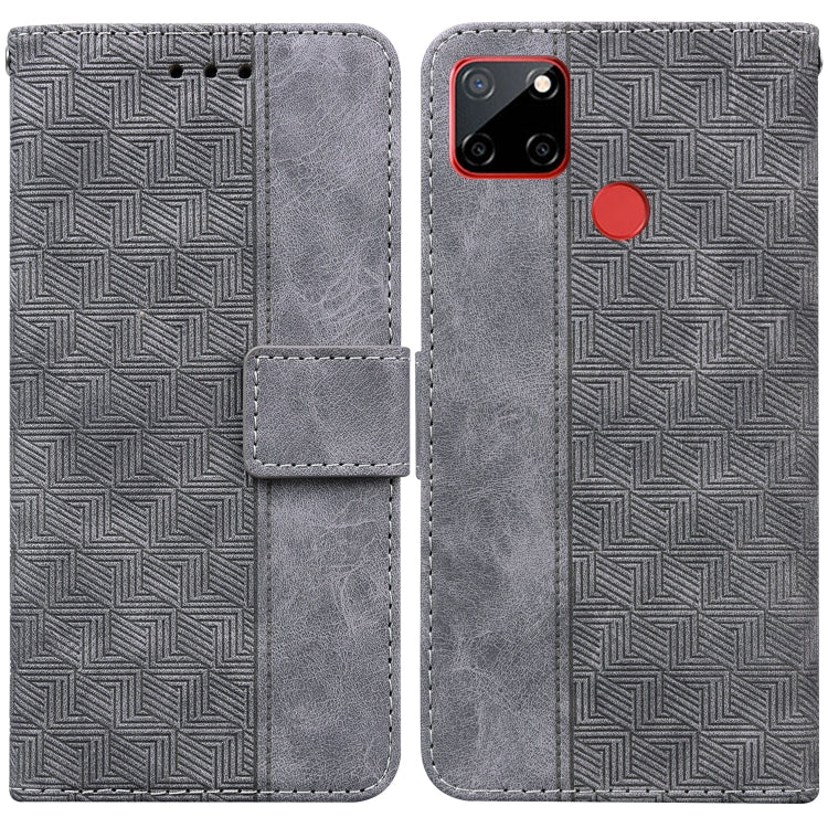 For OPPO Realme C12 / Narzo 20 Geometric Embossed Leather Phone Case