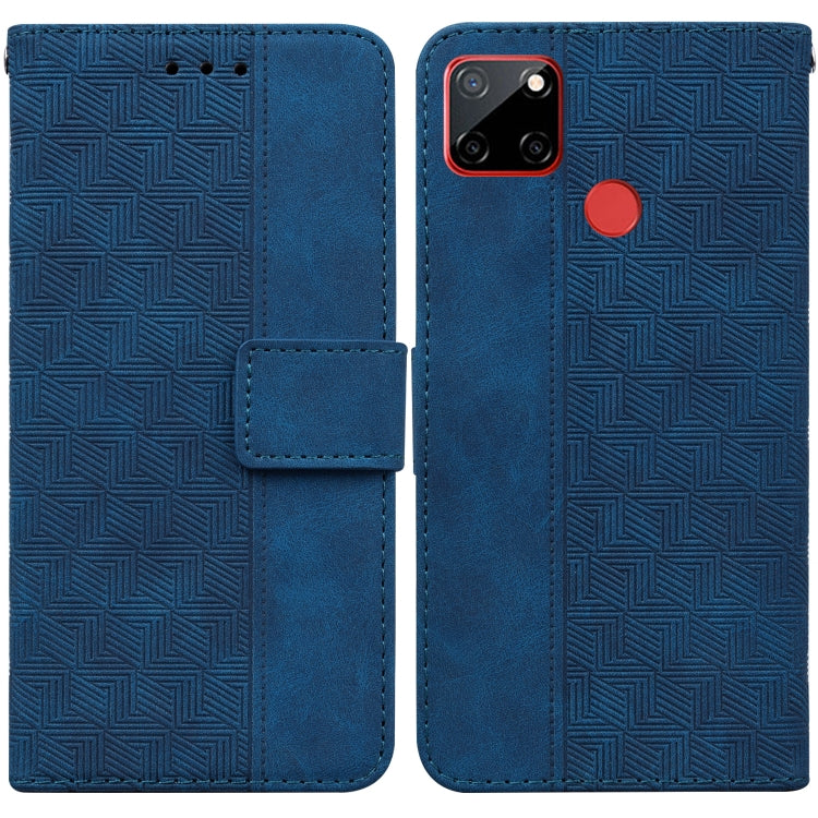 For OPPO Realme C12 / Narzo 20 Geometric Embossed Leather Phone Case