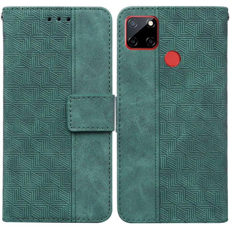 For OPPO Realme C12 / Narzo 20 Geometric Embossed Leather Phone Case