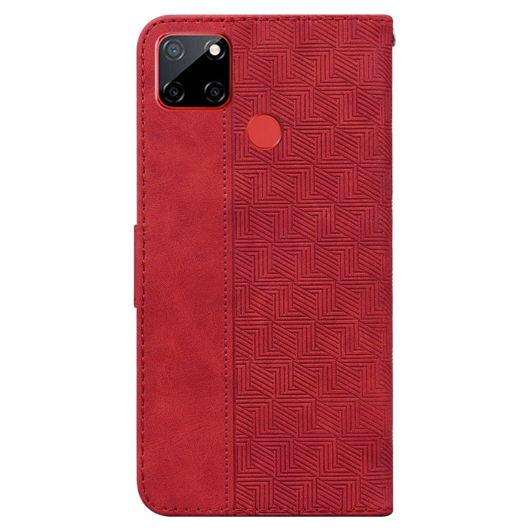 For OPPO Realme C12 / Narzo 20 Geometric Embossed Leather Phone Case