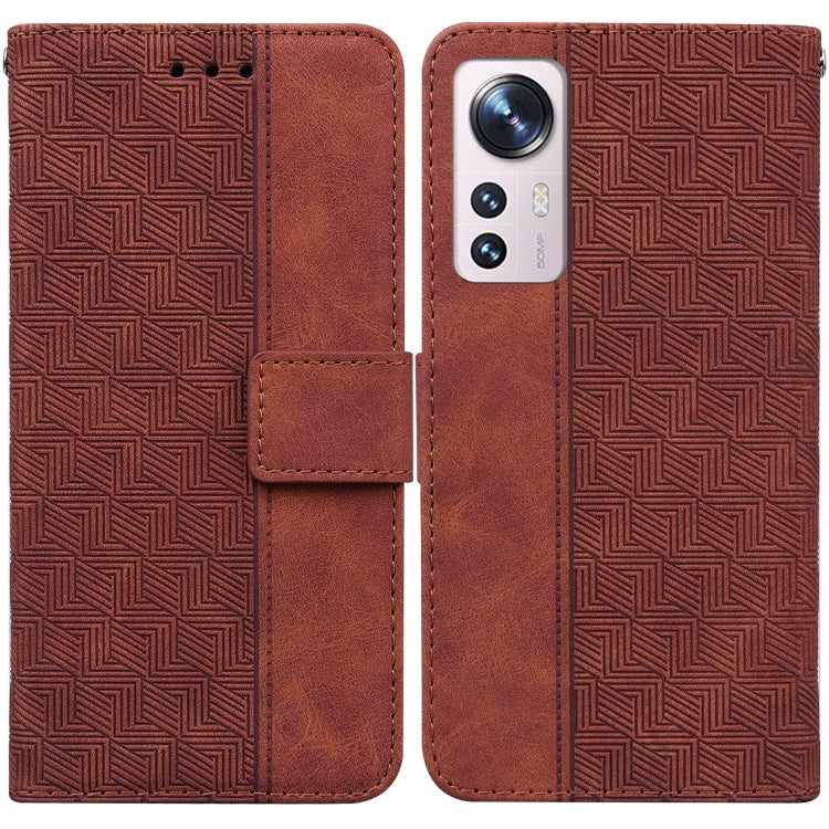 For Xiaomi 12 Pro Geometric Embossed Leather Phone Case