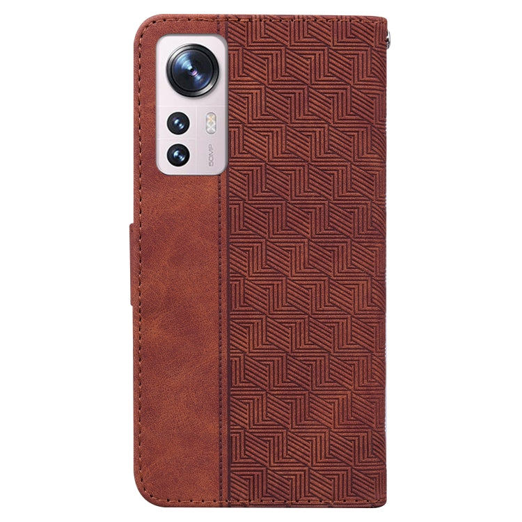 For Xiaomi 12 Pro Geometric Embossed Leather Phone Case