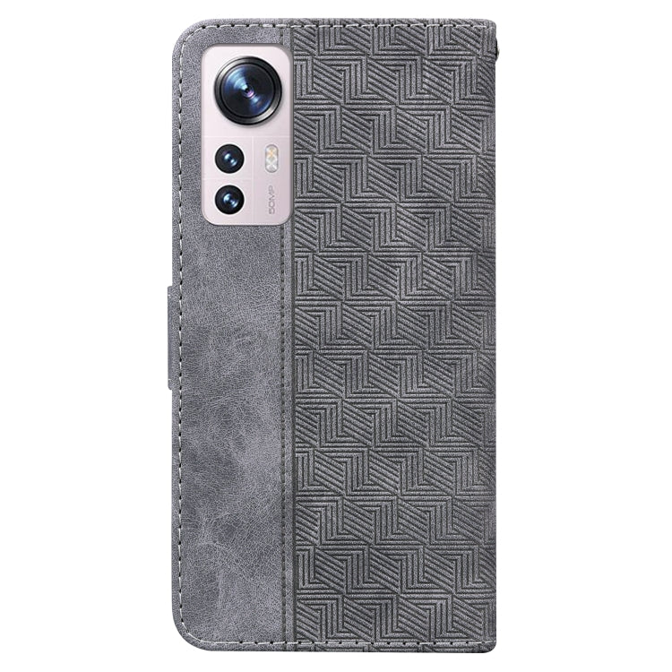 For Xiaomi 12 Pro Geometric Embossed Leather Phone Case