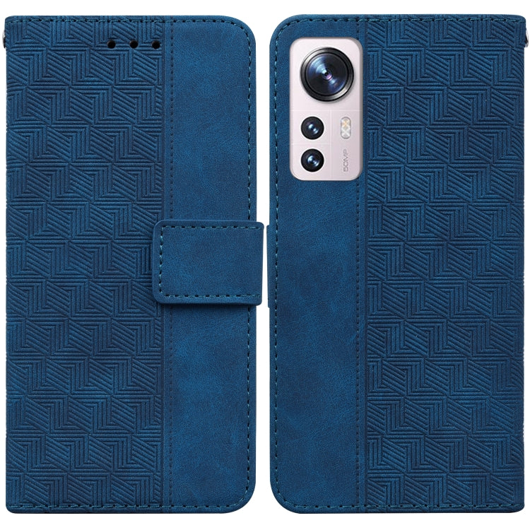 For Xiaomi 12 Pro Geometric Embossed Leather Phone Case