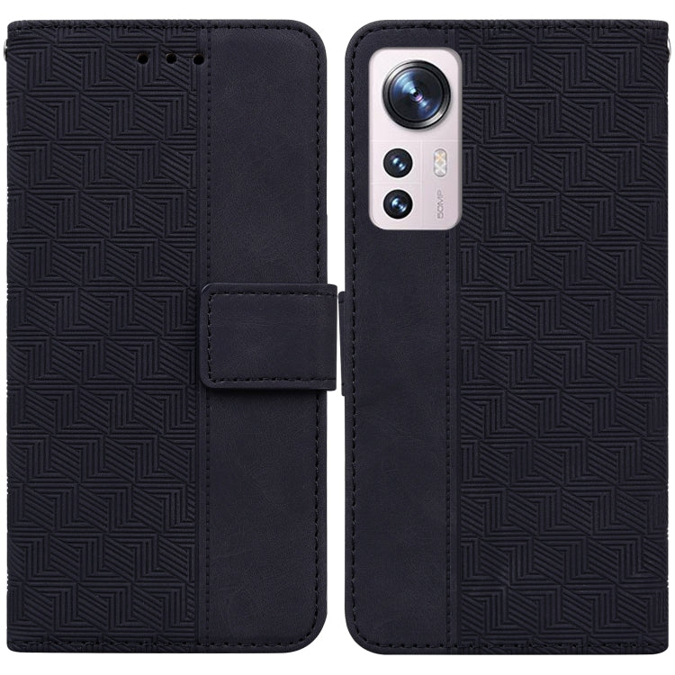 For Xiaomi 12 Pro Geometric Embossed Leather Phone Case